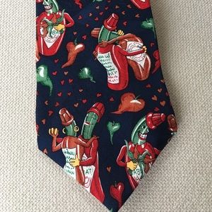Tabasco Silk Tie Kissing Bottles